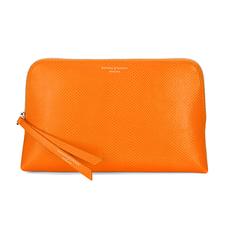 Large Essential Cosmetic Case in Orange Lizard