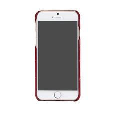 iPhone 6 Leather Cover in Deep Shine Red Croc with Cream Suede