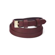 Mayfair Skinny Double Wrap Leather Bracelet in Smooth Bordeaux