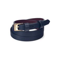 Mayfair Skinny Double Wrap Leather Bracelet in Smooth Blue Moon