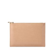 Large Essential Flat Pouch in Deer Saffiano