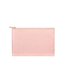 Large Essential Flat Pouch in Peach Embossed Flower & Smooth Peach
