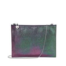 Soho Clutch in Iridescent Dragonfly & Smooth Navy