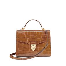 Mayfair Bag in Deep Shine Vintage Tan Croc