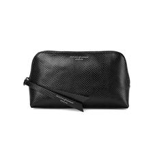 Small Essential Cosmetic Case in Jet Black Lizard