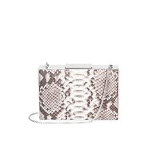 Scarlett Box Clutch in Natural Python