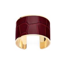 Cleopatra Cuff Bracelet in Deep Shine Bordeaux Croc