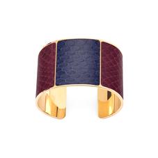 Minerva Cuff Bracelet in Bordeaux & Blue Moon Snake