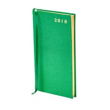 Slim Pocket Leather Diary in Grass Green Lizard