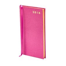 Slim Pocket Leather Diary in Raspberry Lizard