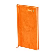 Slim Pocket Leather Diary in Orange Lizard