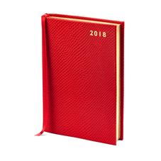 A6 Day per Page Leather Diary in Berry Lizard