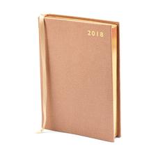 A6 Day per Page Leather Diary in Deer Saffiano