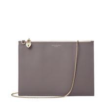 Soho Double Sided Clutch in Smooth Chanterelle & Natural Python Print
