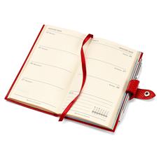 Slim Pocket Leather Diary with Pen in Deep Shine Black Croc