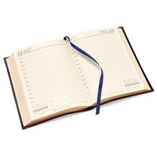 A6 Day per Page Leather Diary in Raspberry Lizard
