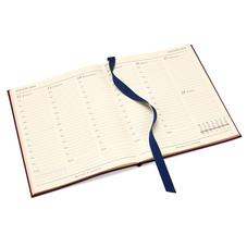 Quarto A4 Week to View Leather Diary in Burgundy Saffiano