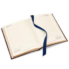 A5 Day per Page Leather Diary in Burgundy Saffiano