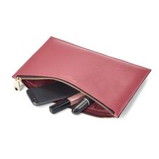 Large Essential Flat Pouch in Blusher & Grape Saffiano