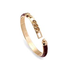 Chainlink Skinny Cuff Bracelet in Bordeaux Snake