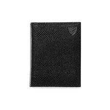 ID & Travel Card Case in Jet Black Lizard & Red Suede