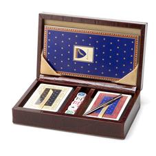 Bridge Set in Leather Case in Deep Shine Amazon Brown Croc