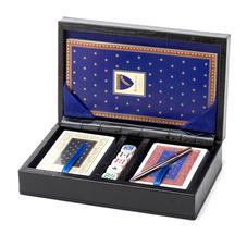 Bridge Set in Leather Case in Deep Shine Black Croc