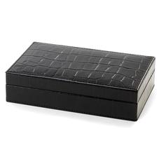 Bridge Set in Leather Case in Deep Shine Black Croc