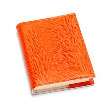 Refillable Pocket Notebook in Orange Lizard