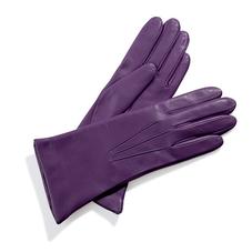 Ladies Cashmere Lined Leather Gloves in Purple