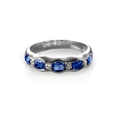 Phoebe Wave Sapphire & Diamond Ring