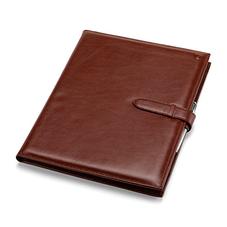A4 Padfolio in Smooth Cognac & Espresso Suede