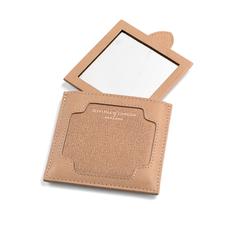 Marylebone Compact Mirror in Deer Saffiano