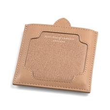 Marylebone Compact Mirror in Deer Saffiano