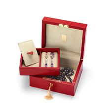 Bijou Jewellery Box in Berry Lizard & Cream Suede