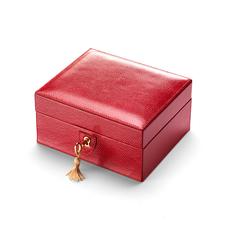 Bijou Jewellery Box in Berry Lizard & Cream Suede