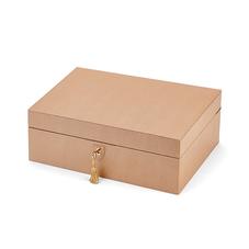 Grand Luxe Jewellery Case in Deer Saffiano & Cream Suede