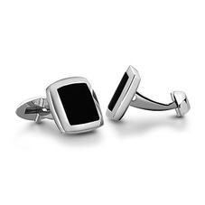 Sterling Silver & Onyx Square Cufflinks