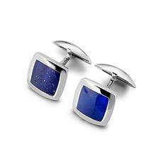 Sterling Silver & Lapis Square Cufflinks