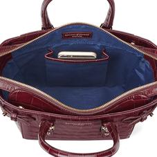 Mini Marylebone Tote in Deep Shine Bordeaux Croc