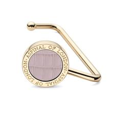 Aspinal Handbag Hook in Deep Shine Lilac Croc