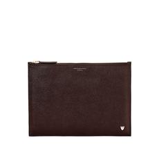 Mens Soho Clutch in Brown Saffiano