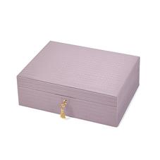 Grand Luxe Jewellery Box in Deep Shine Lilac Small Croc