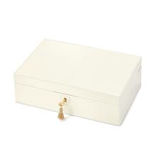 Savoy Jewellery Box in Deep Shine Ivory Small Croc