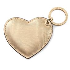 Heart Keyring in Gold Moire Print