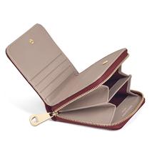 Mini Continental Zipped Coin Purse in Deep Shine Cherry Patent
