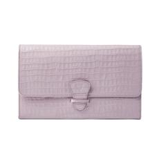 Classic Travel Wallet in Deep Shine Lilac Small Croc