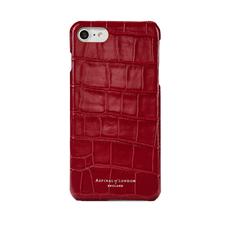 iPhone 7/8 Leather Cover in Deep Shine Red Croc