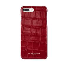 iPhone 7 Plus Leather Cover in Deep Shine Red Croc