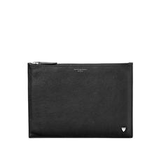 Mens Soho Clutch in Black Pebble